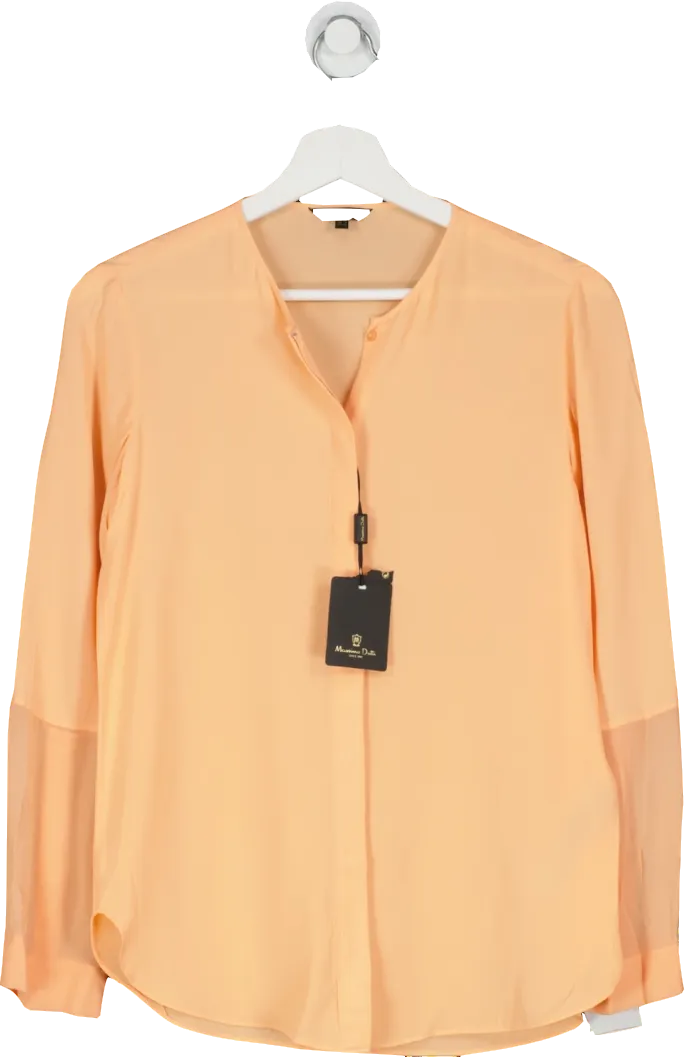 Massimo Dutti Coral / Orange Viscose Blouse UK 6