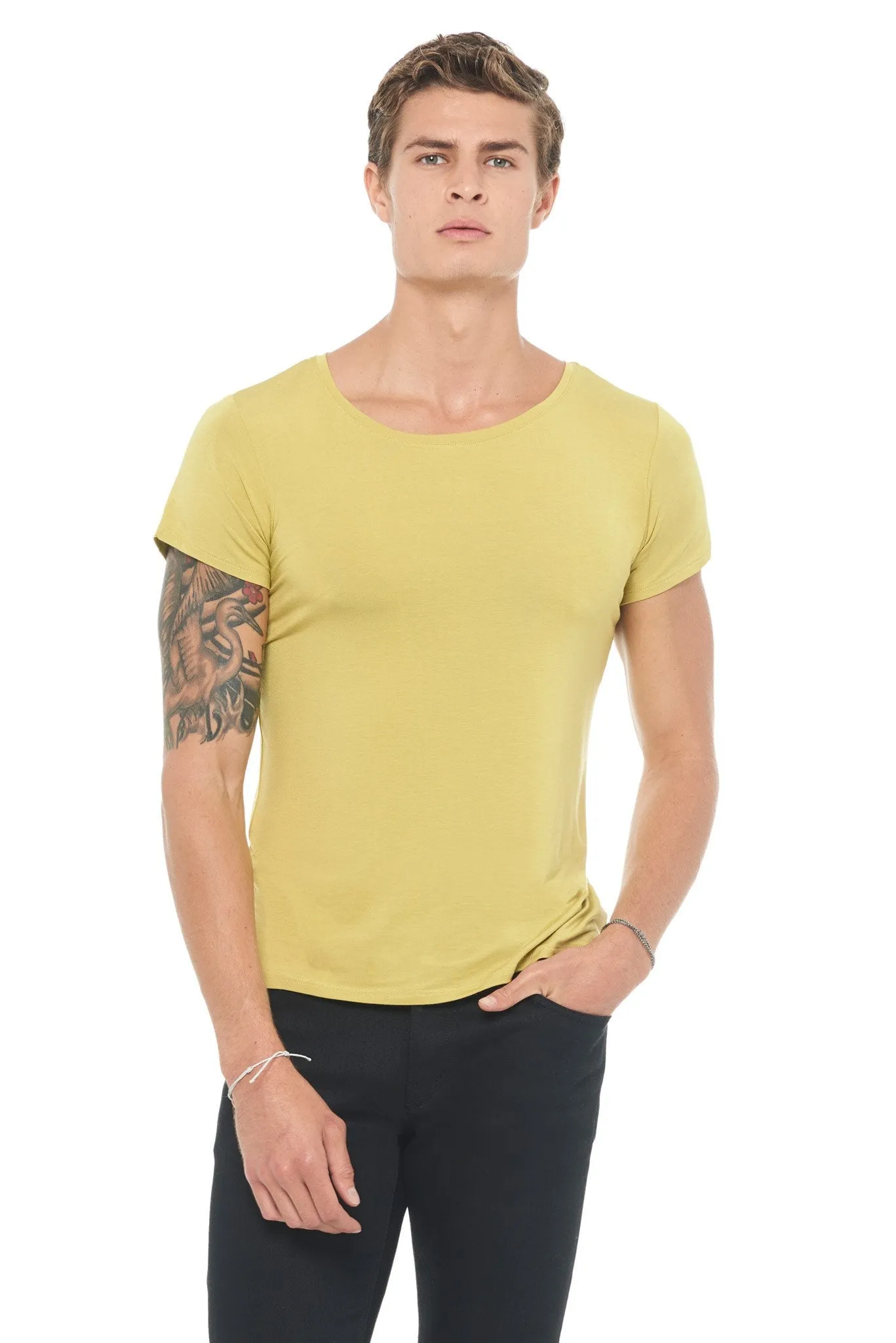 Men's Modal Wide Neck Tee