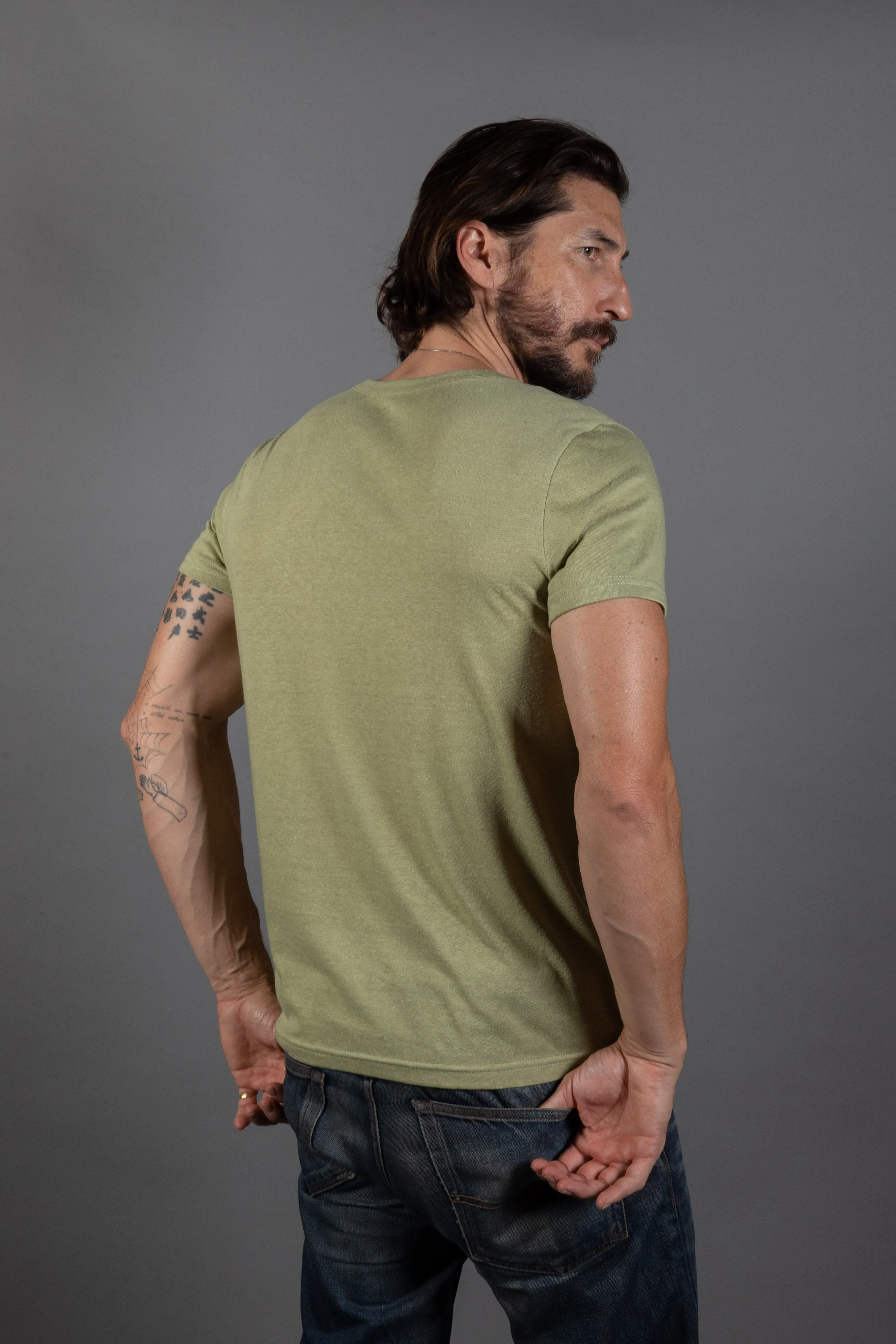 Men's Tri-Blend Cross V-Neck Tee