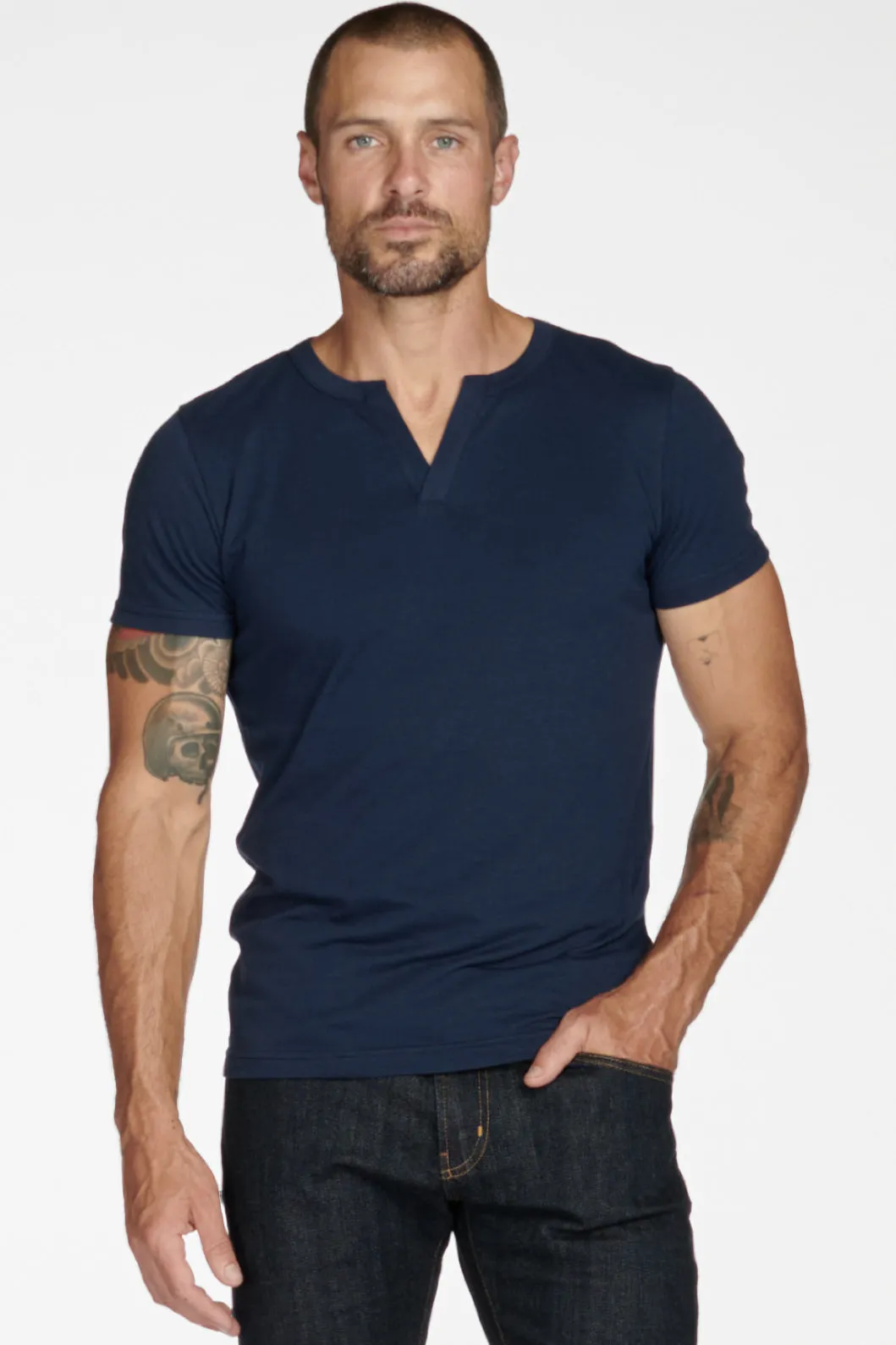 Men's Tri-Blend Cross V-Neck Tee