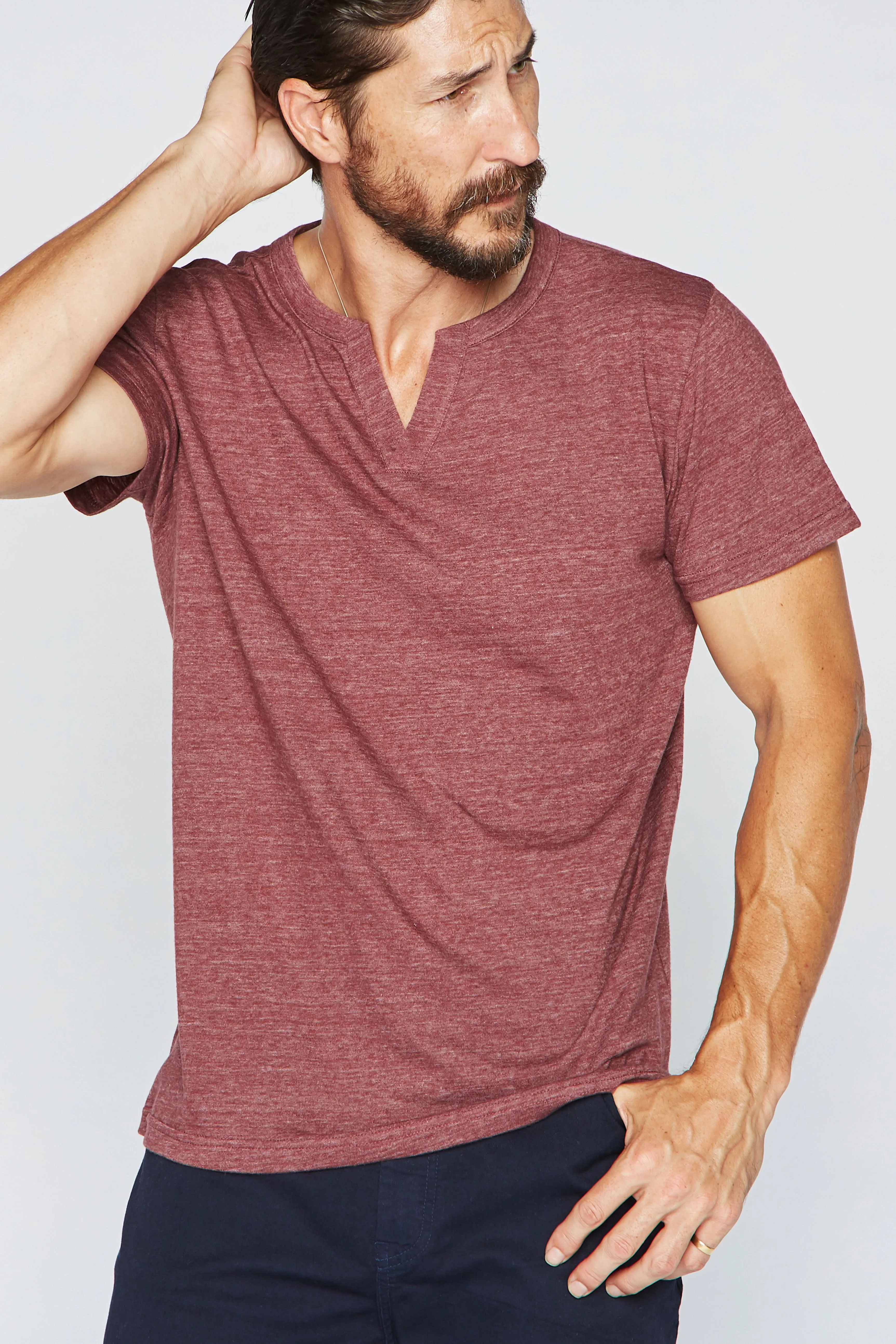 Men's Tri-Blend Cross V-Neck Tee