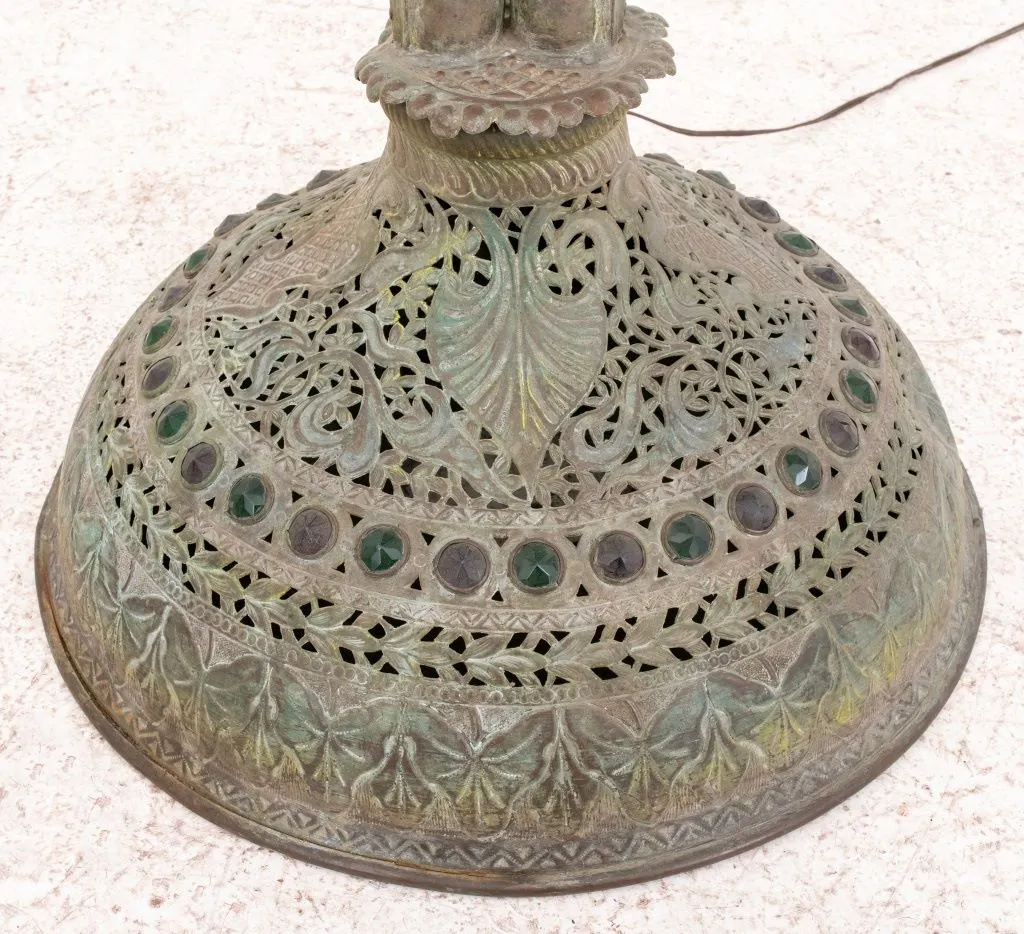 Middle Eastern Reticulated Brass Floor Lamp