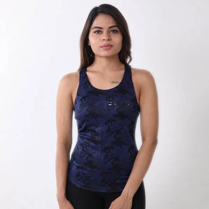 Midnight Blue Camo Racerback Women's Tank Top- Sale