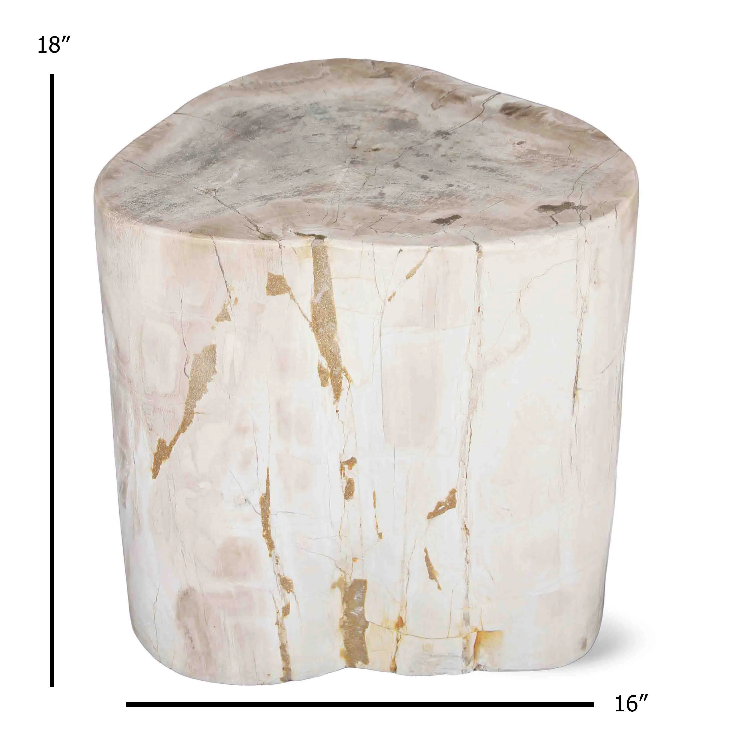 Natural Polished Petrified Wood Stool from Indonesia - 18 / 227 lbs