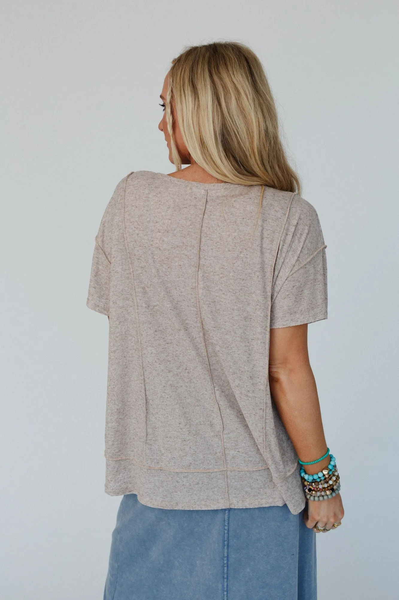 Nestled In Ribbed Knit Top - Coco