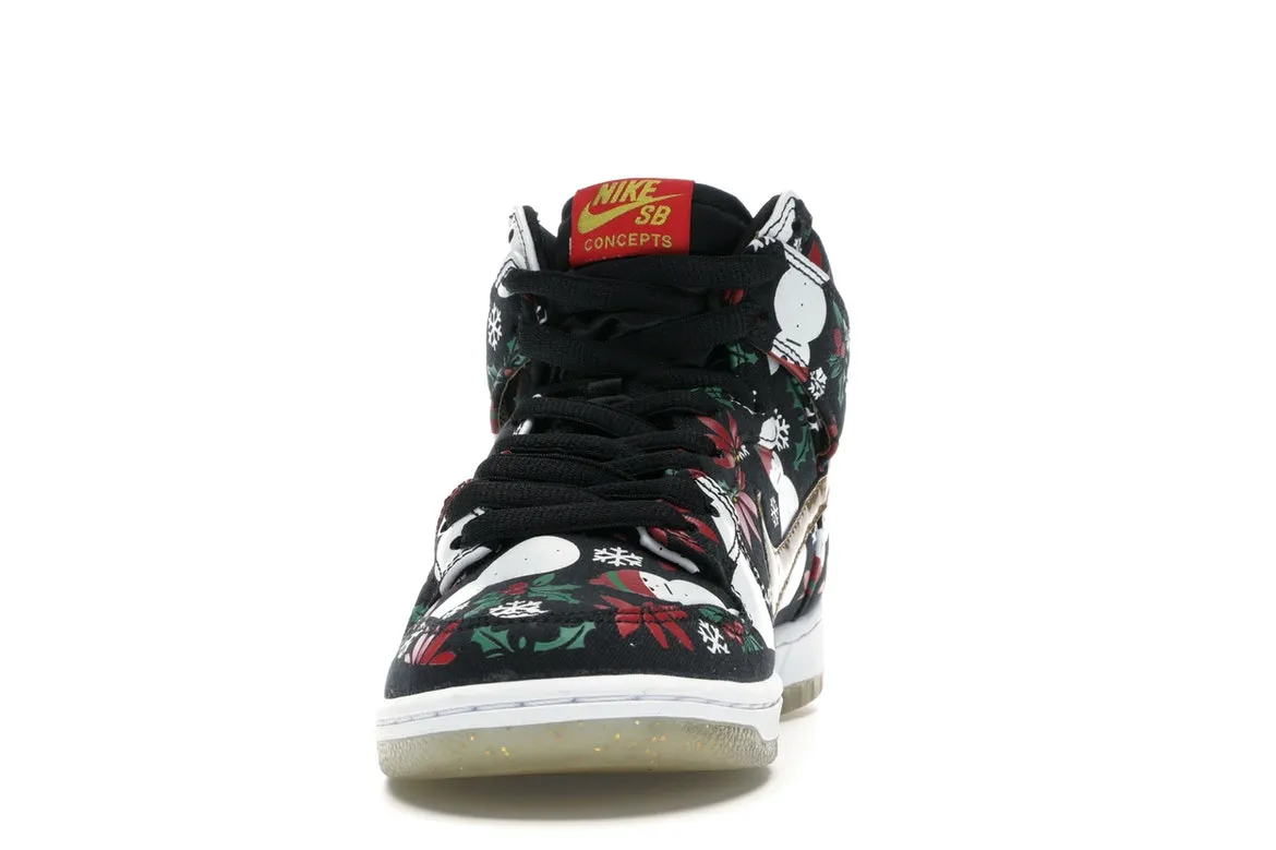 Nike SB Dunk High Concepts Ugly Christmas Sweater Black