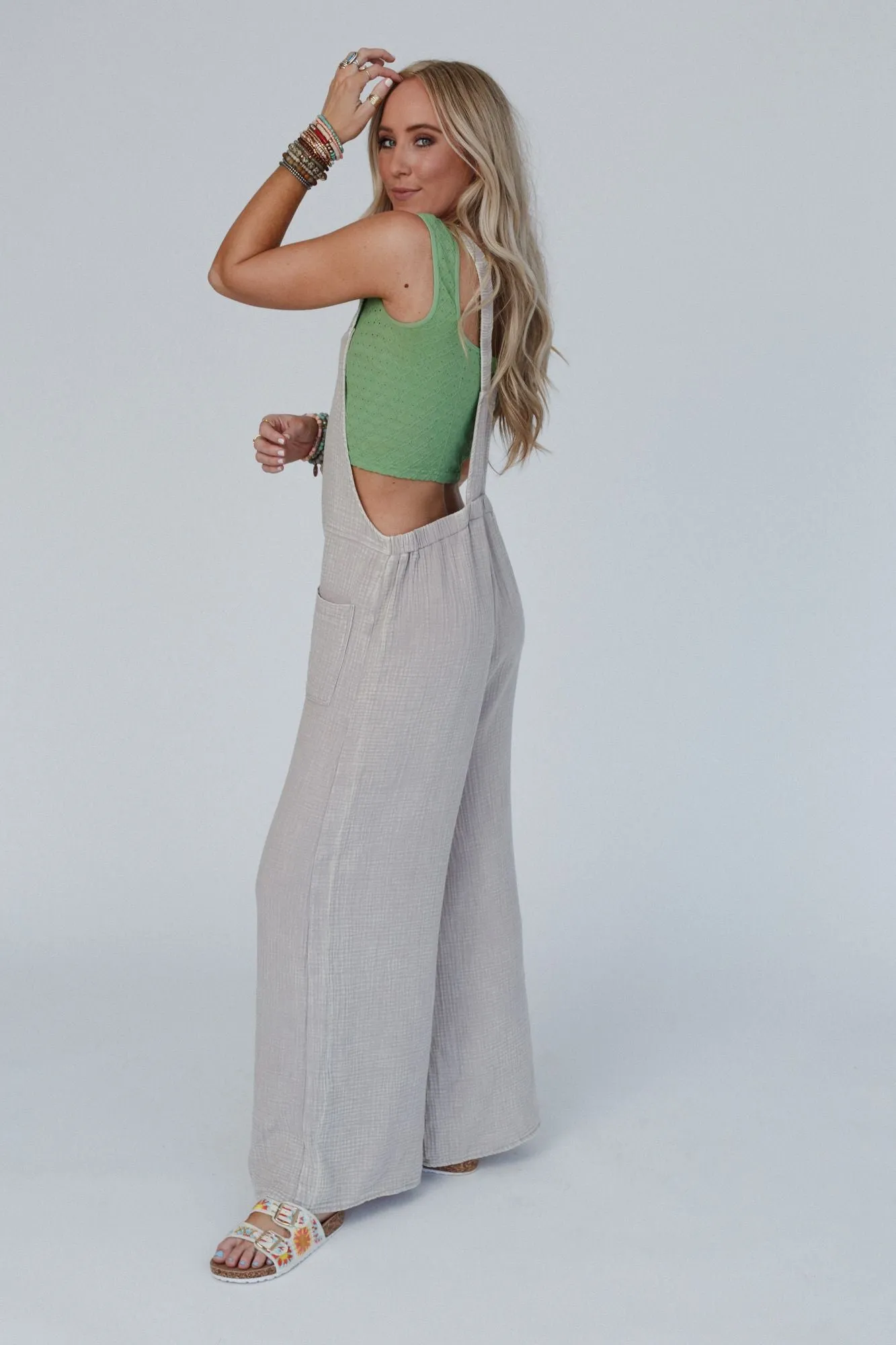 Over The Moon Overall Jumpsuit - Ash Mocha