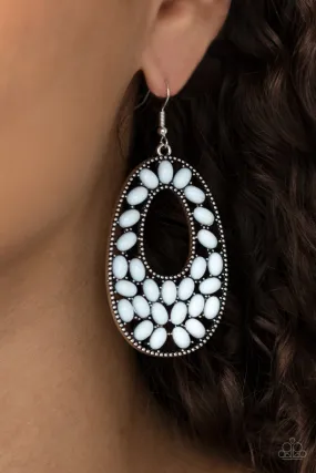 Paparazzi Earring ~ Beaded Shores - White