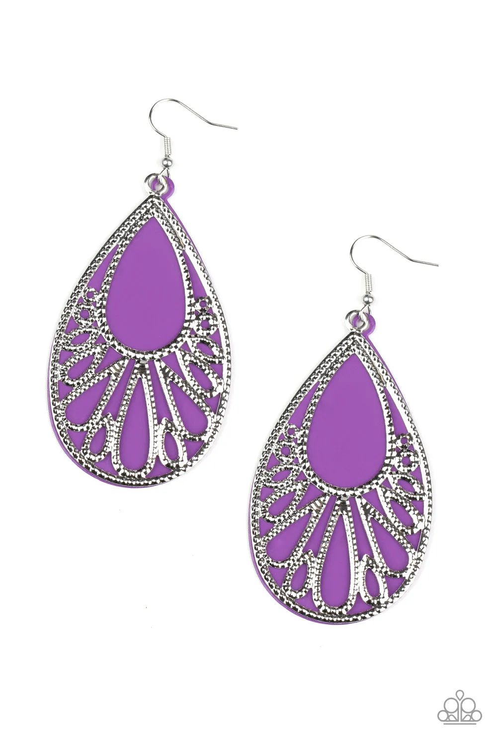 Paparazzi Earring ~ Loud and Proud - Purple Earring