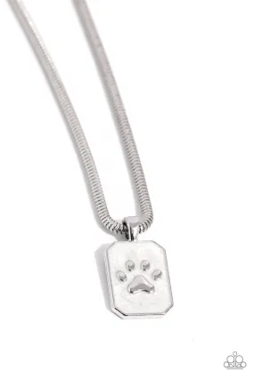 Paparazzi PAW to the Line White Necklace & Earring Set