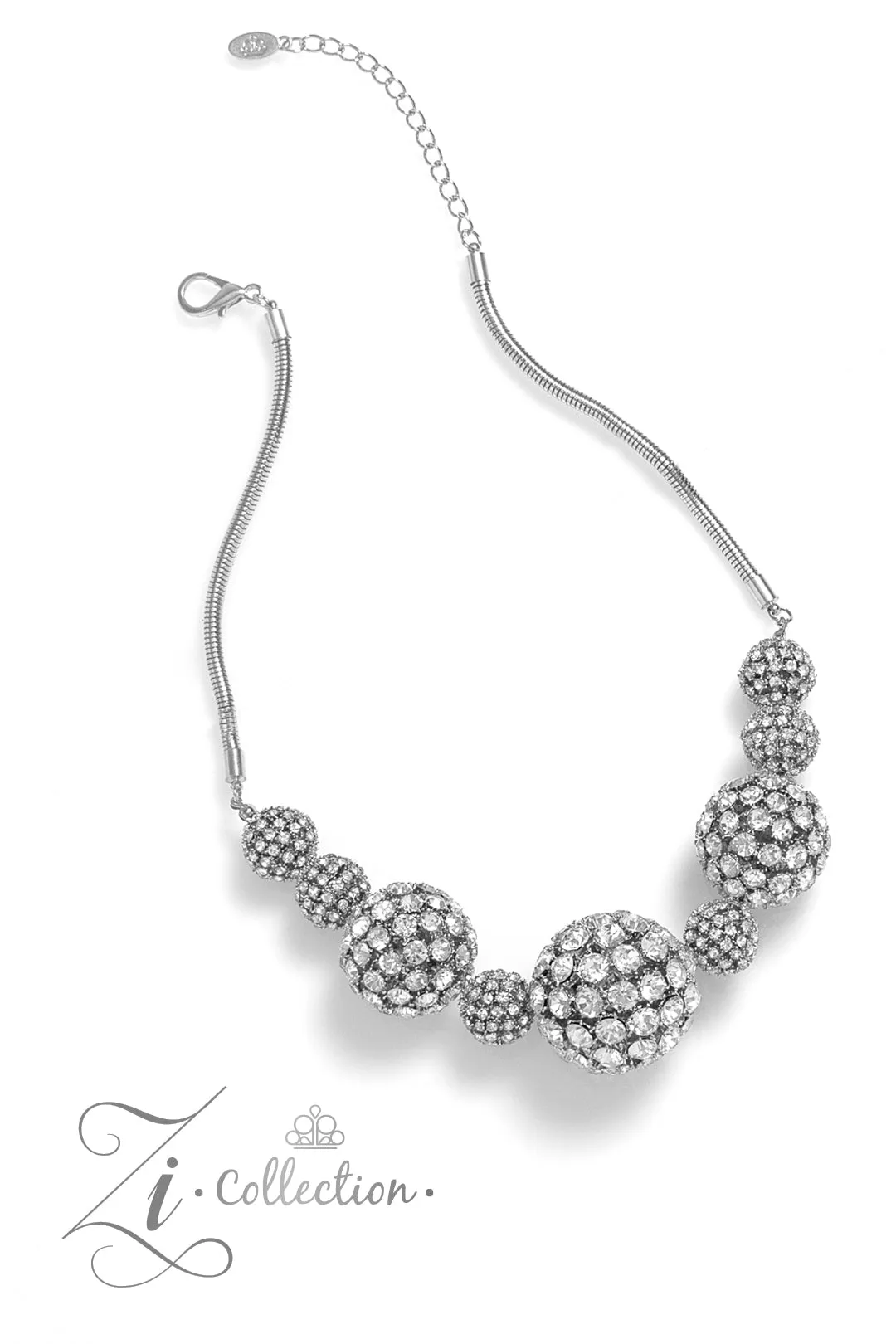 Paparazzi Undaunted White 2023 Zi Collection Necklace & Earring Set