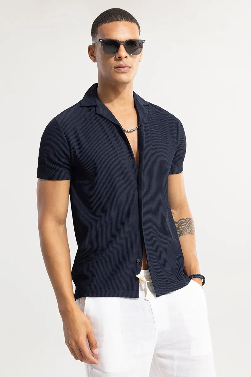 Parallel Rib Navy Shirt