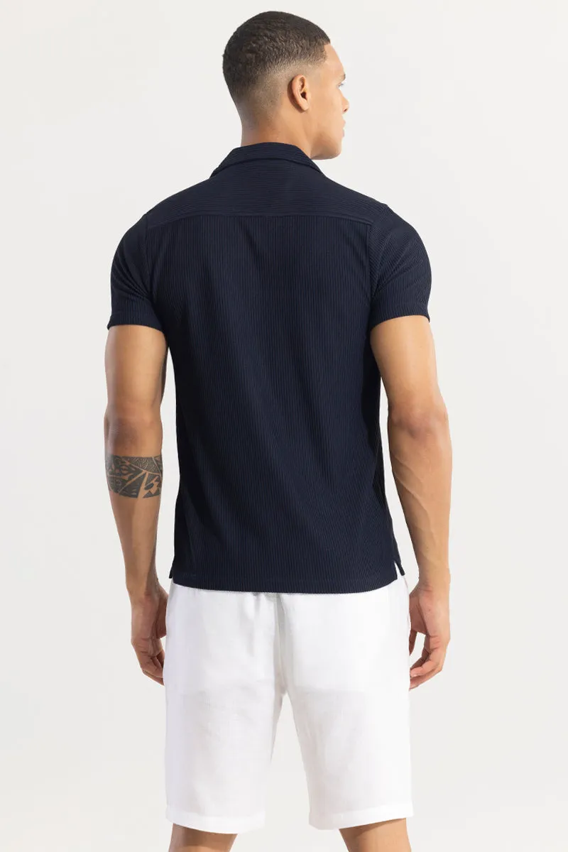 Parallel Rib Navy Shirt