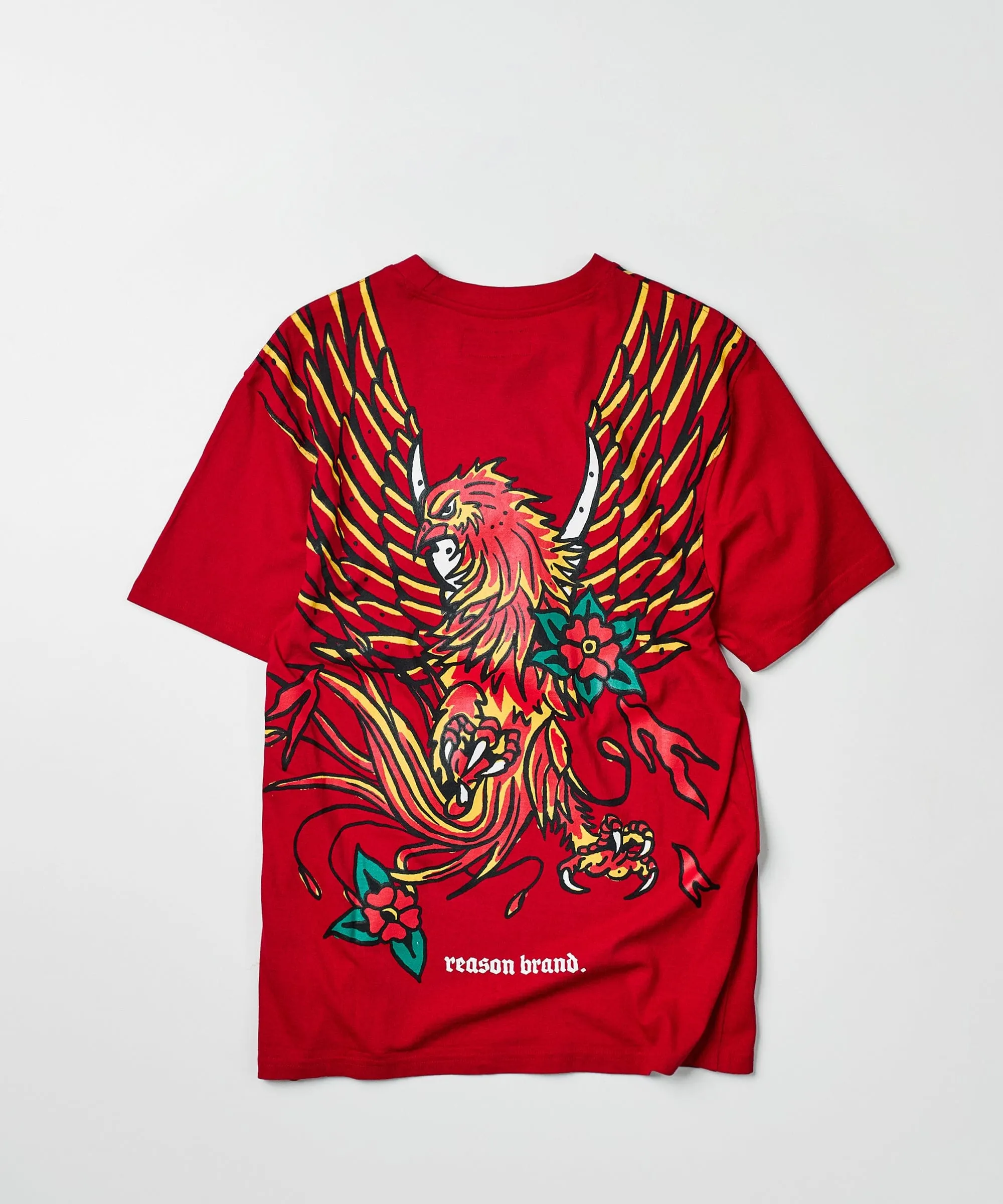 Phoenix Short Sleeve Graphic Print Tee - Red