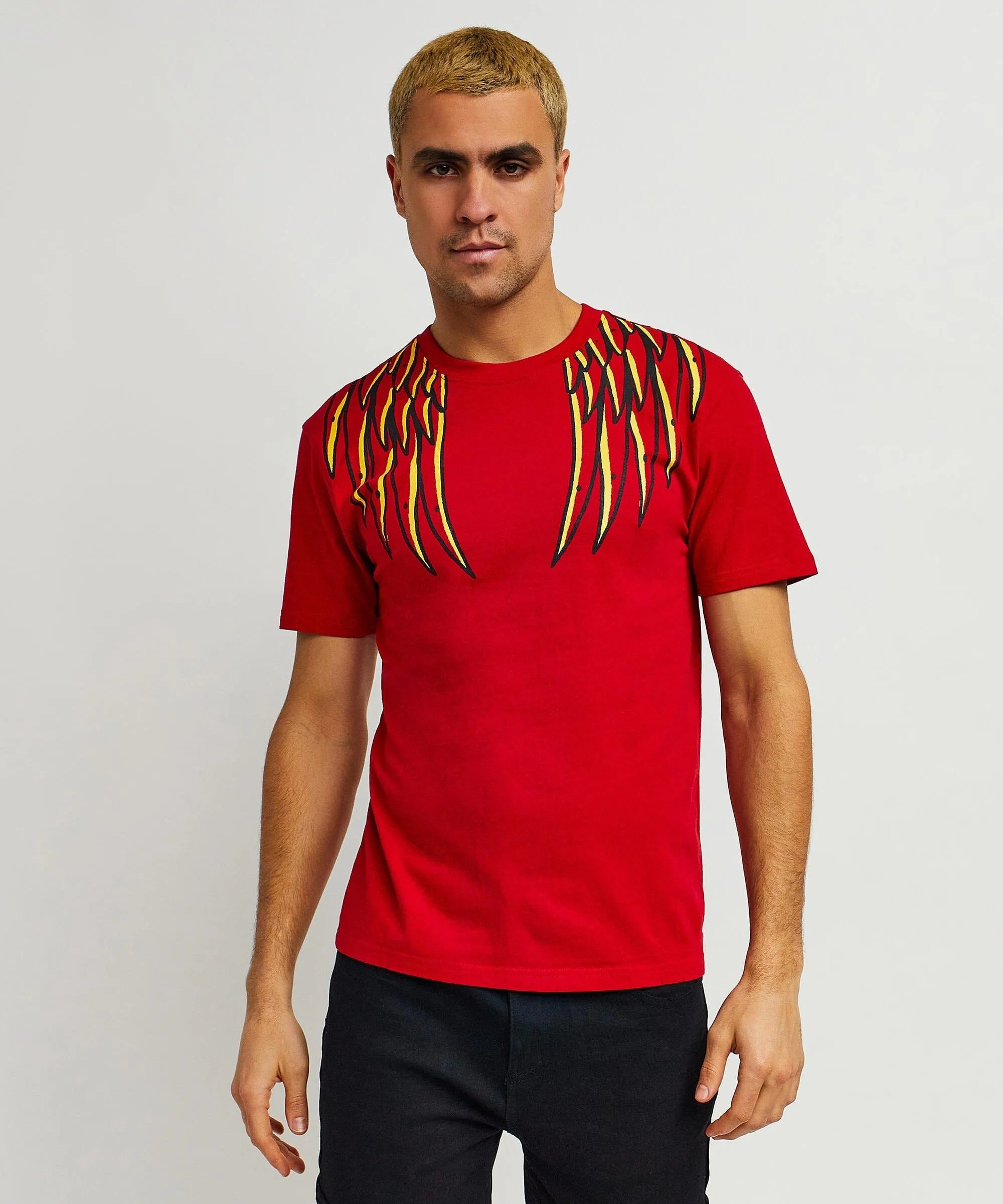 Phoenix Short Sleeve Graphic Print Tee - Red