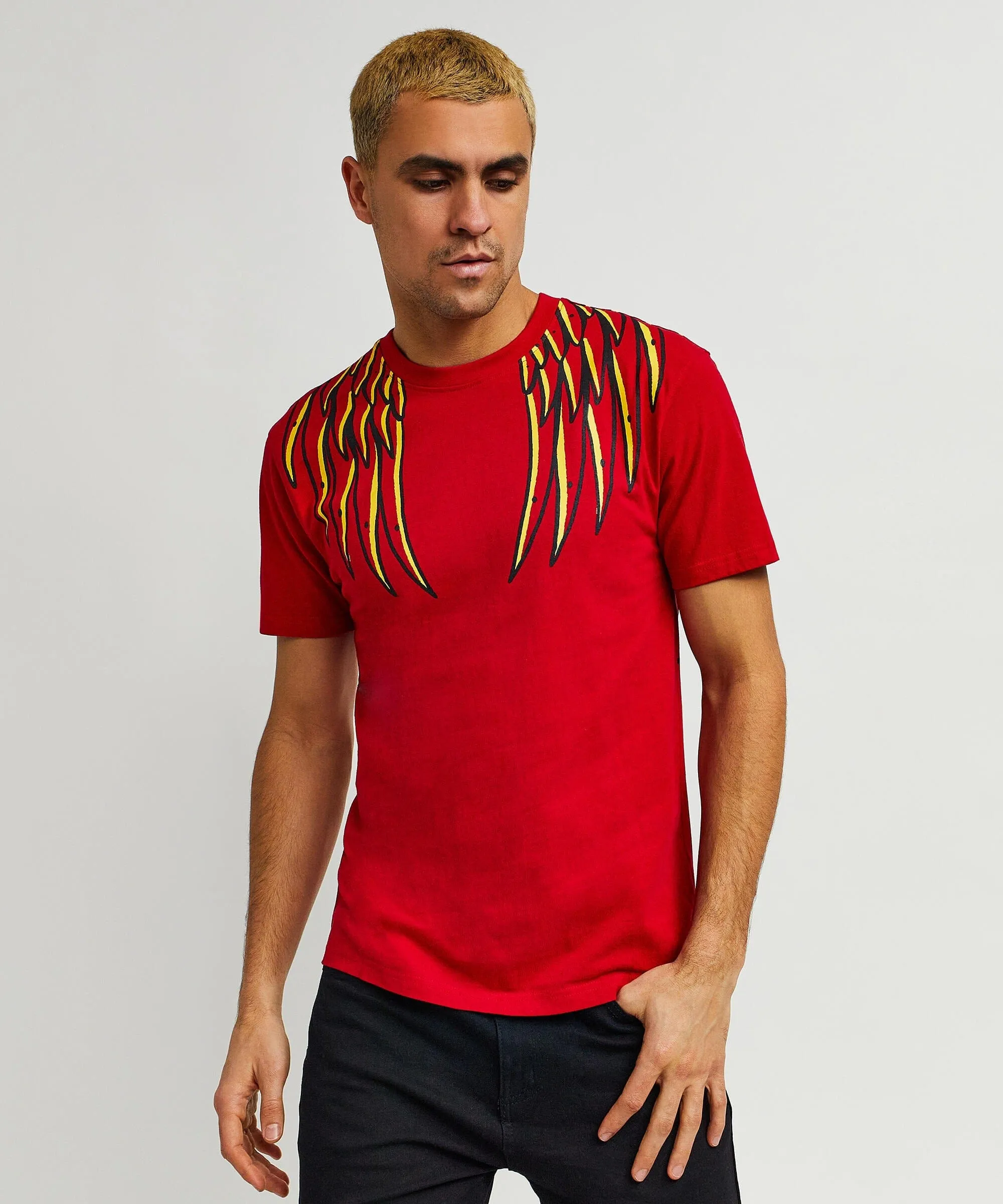 Phoenix Short Sleeve Graphic Print Tee - Red