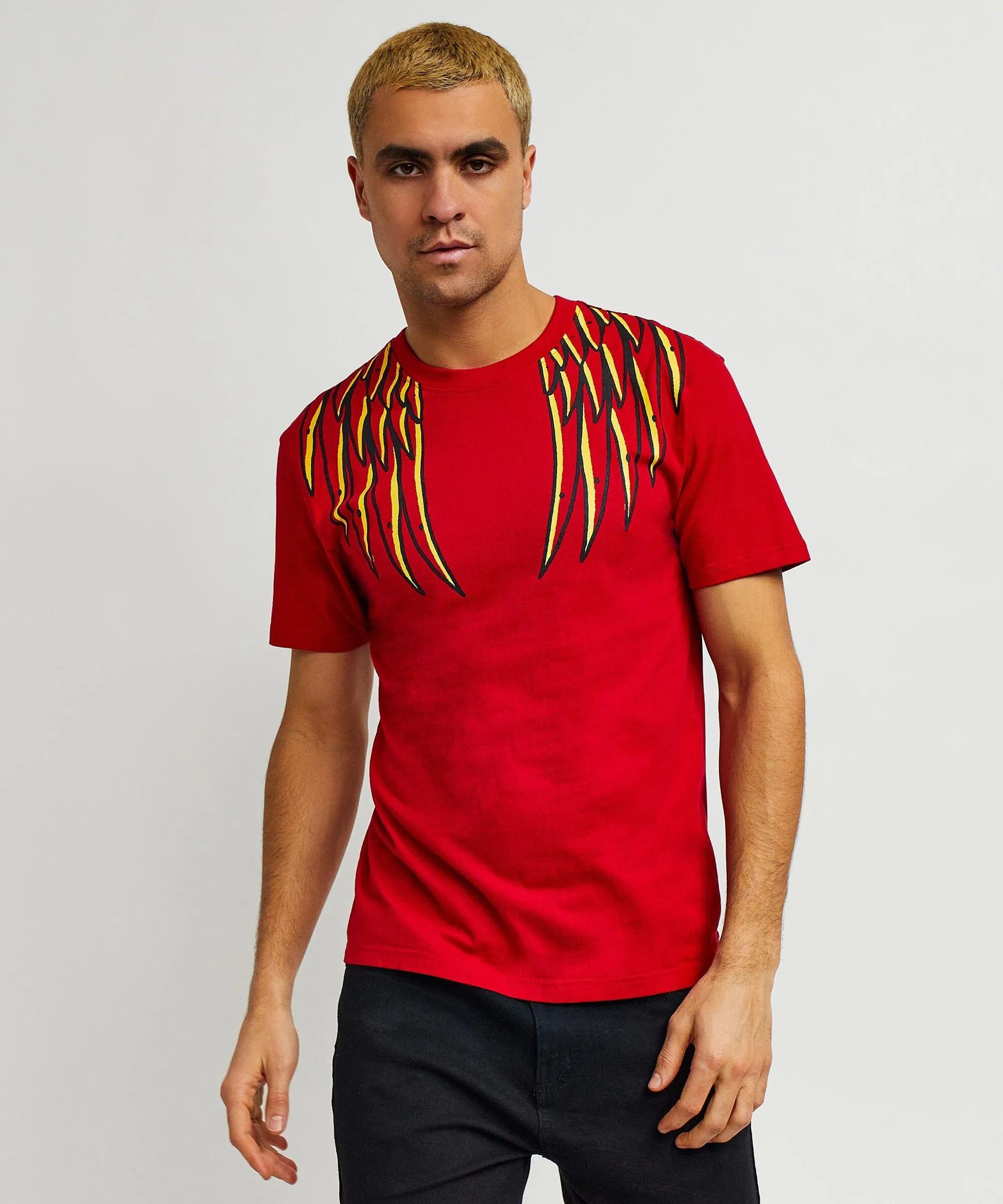 Phoenix Short Sleeve Graphic Print Tee - Red