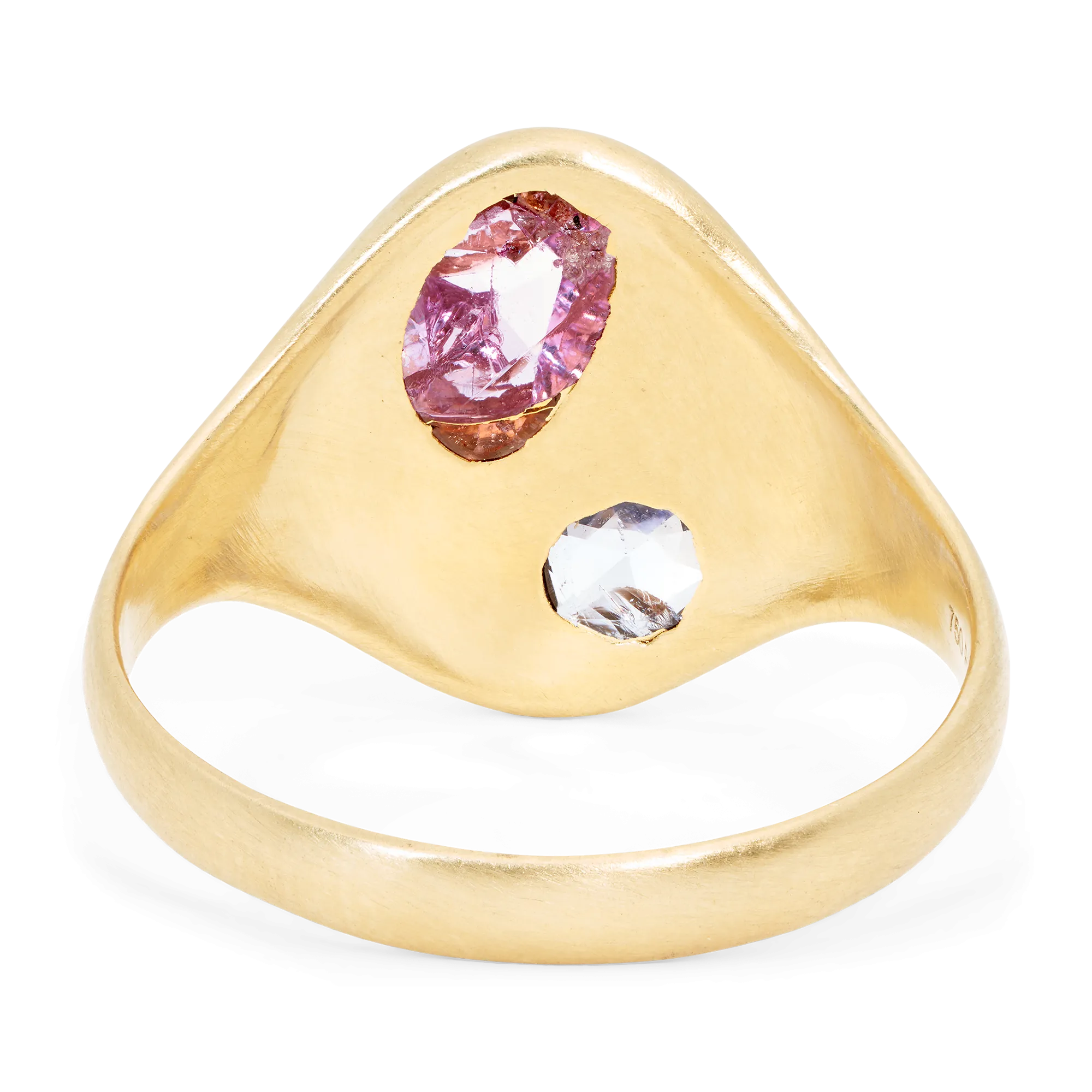 Pink & Purple Peek a Boo Signet Ring - Size 6.5 - 11591