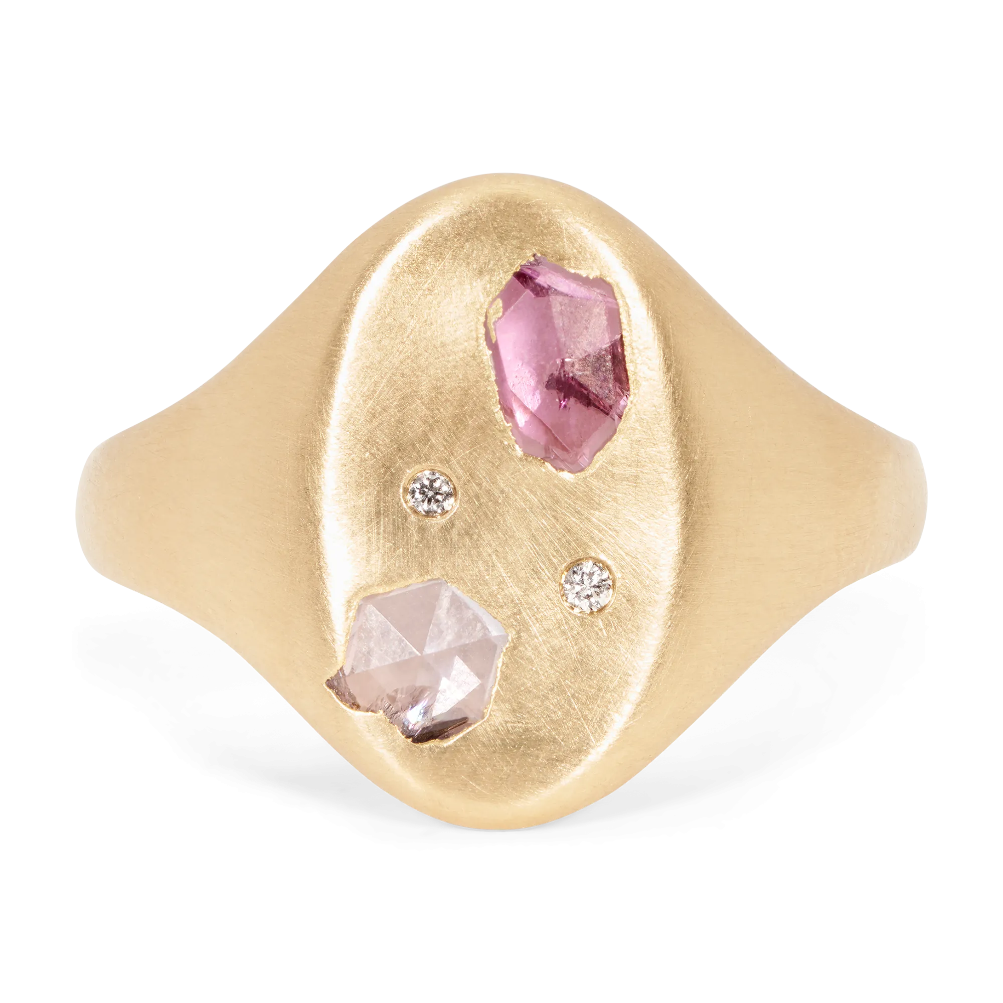 Pink & Purple Peek a Boo Signet Ring - Size 6.5 - 11591