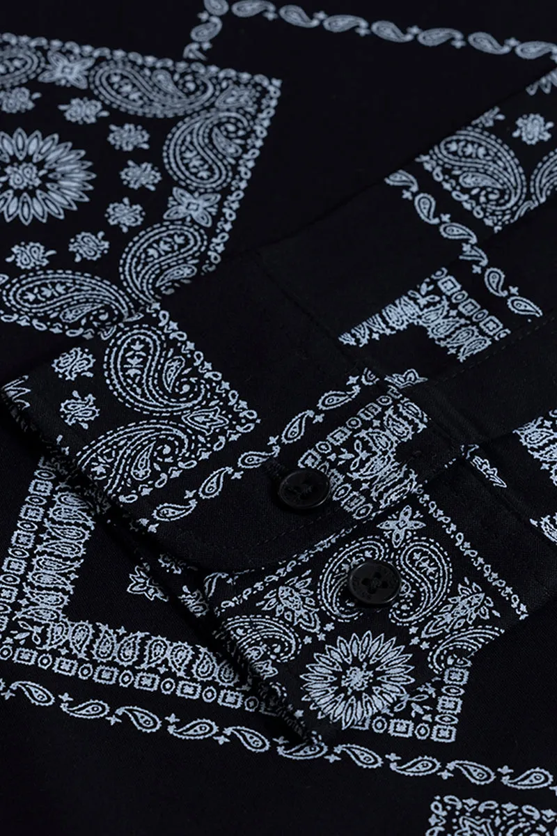 Pixel Paisley Black Shirt