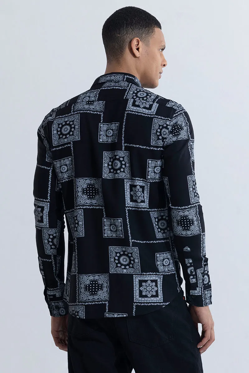 Pixel Paisley Black Shirt