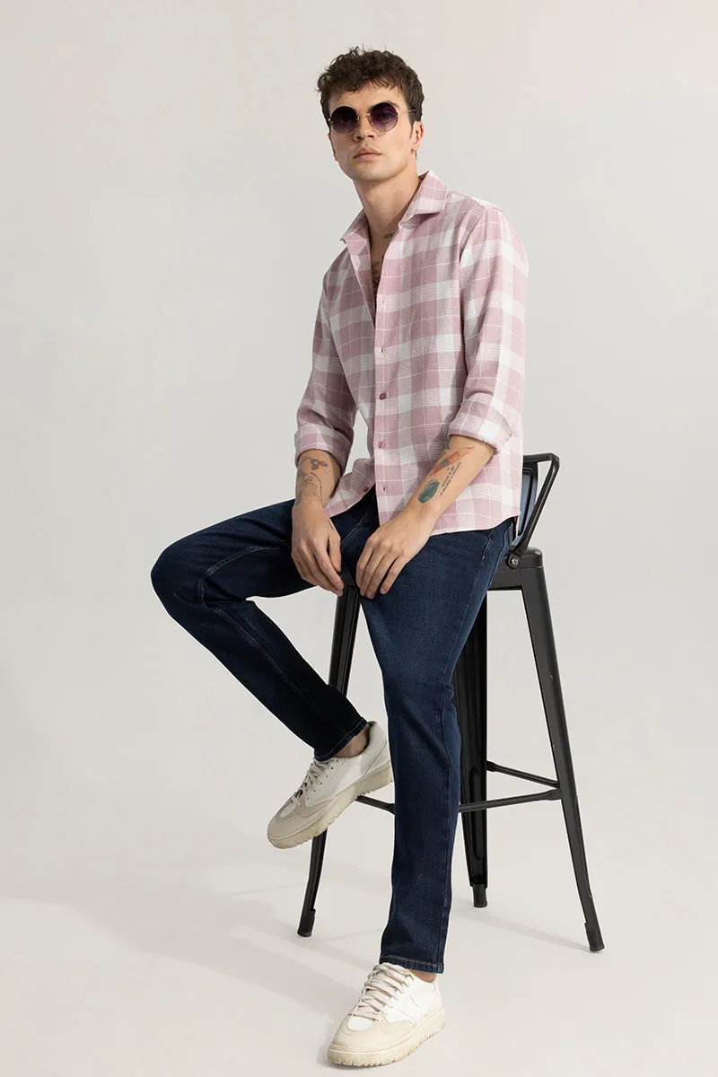 Plaid Grid Baby Pink Checks Shirt