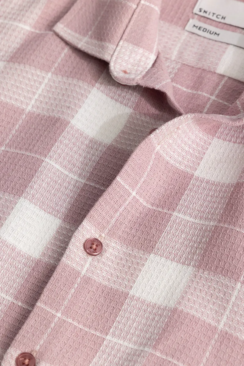 Plaid Grid Baby Pink Checks Shirt