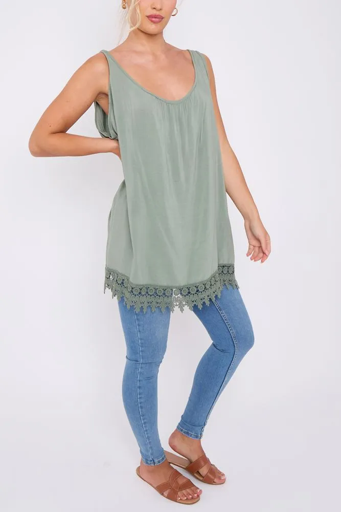 Plain Lace Hem Top