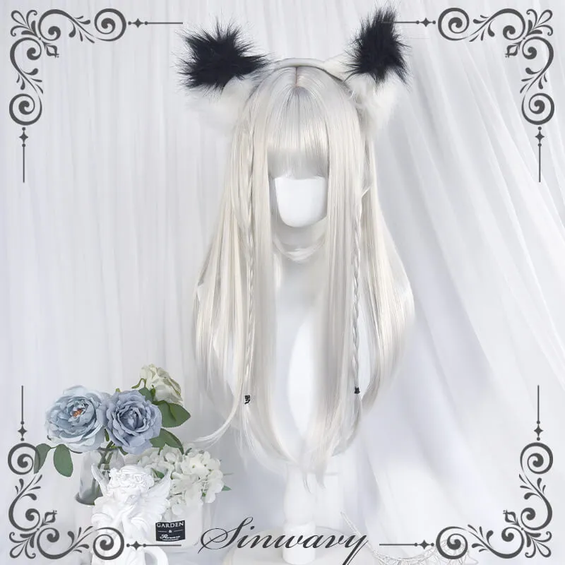 Pure white natural Lolita wig BY5002