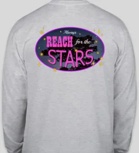 Reach for the Stars Long Sleeve Performance Polyester Tshirt - Silver