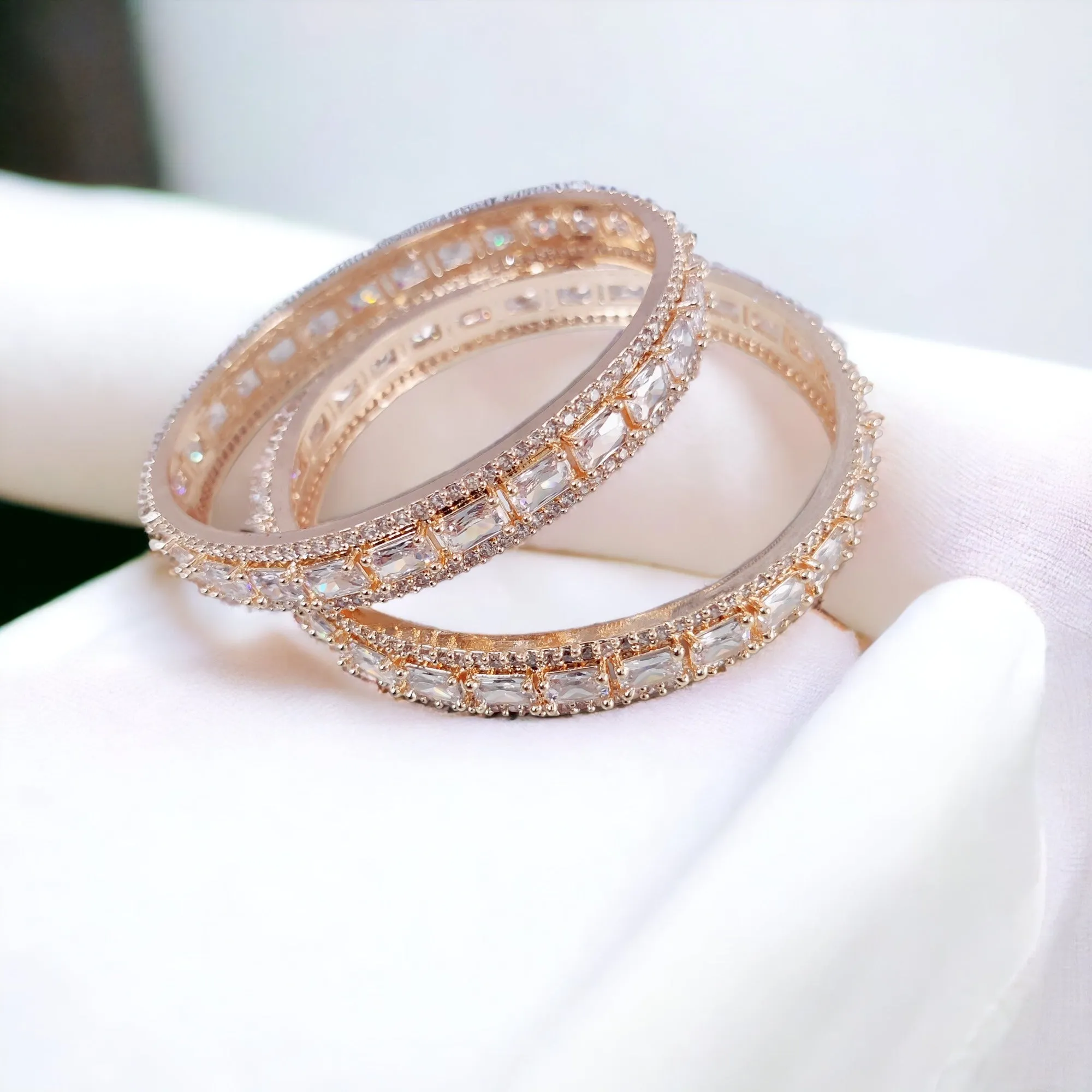 Rose Gold Radiance Bangles Set (Pack of 2)