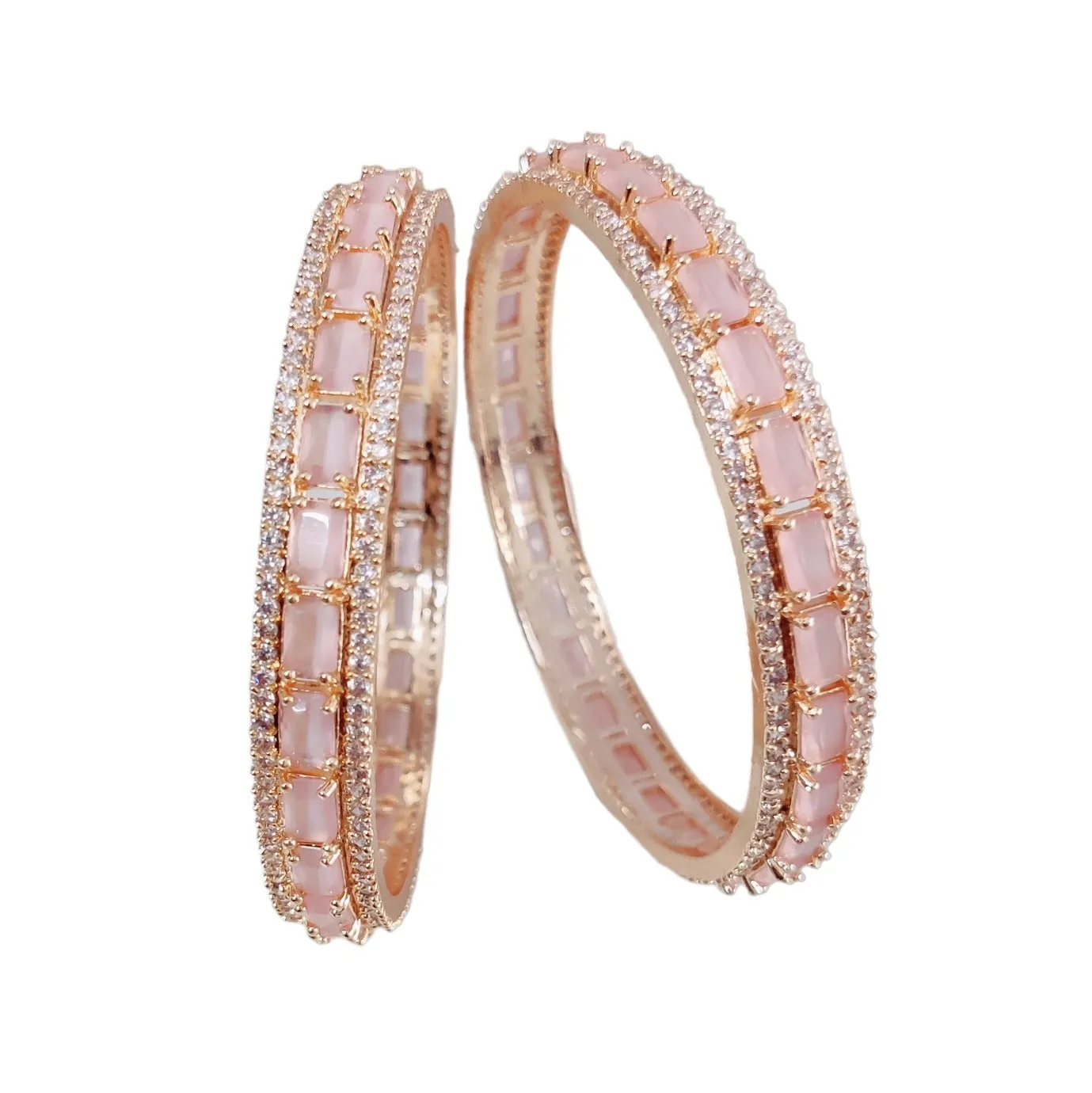 Rose Gold Radiance Bangles Set (Pack of 2)