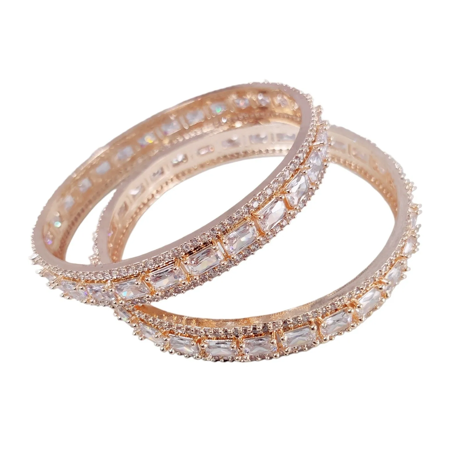 Rose Gold Radiance Bangles Set (Pack of 2)