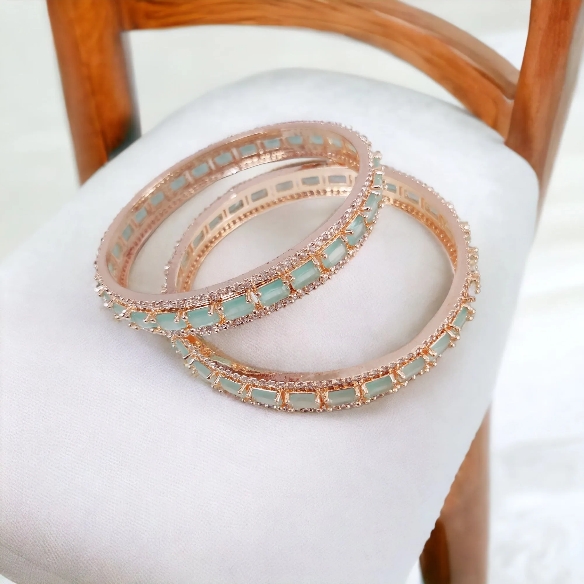 Rose Gold Radiance Bangles Set (Pack of 2)