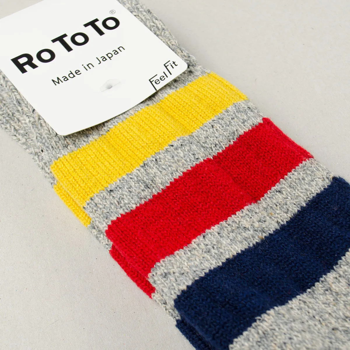 RoToTo - Park Stripes Socks - M. Gray