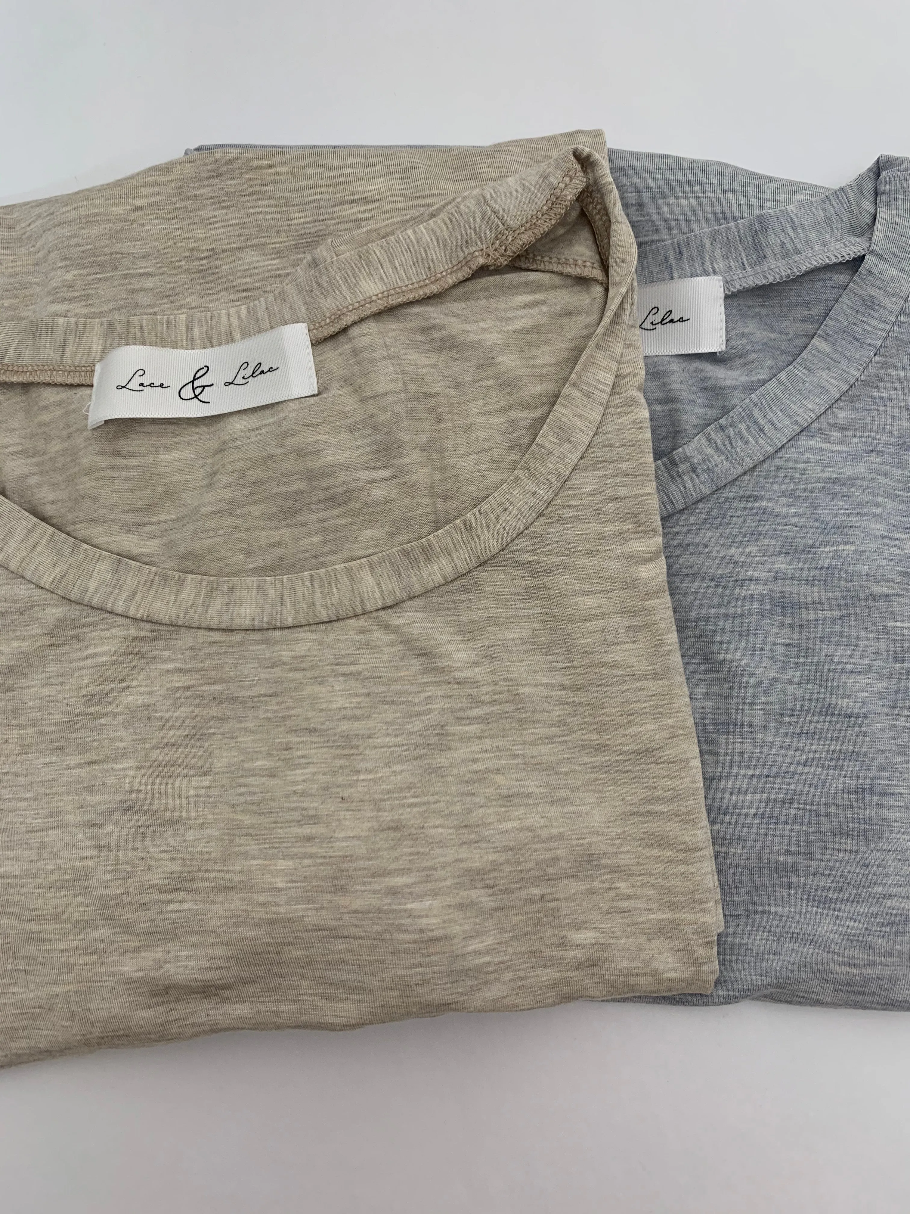 Round Neck Basic Tee Regular Size (Multiple Heathered Colors)