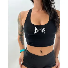 Salty Savage Ladies "BOSS" Cropped Racerback Tank | Micro