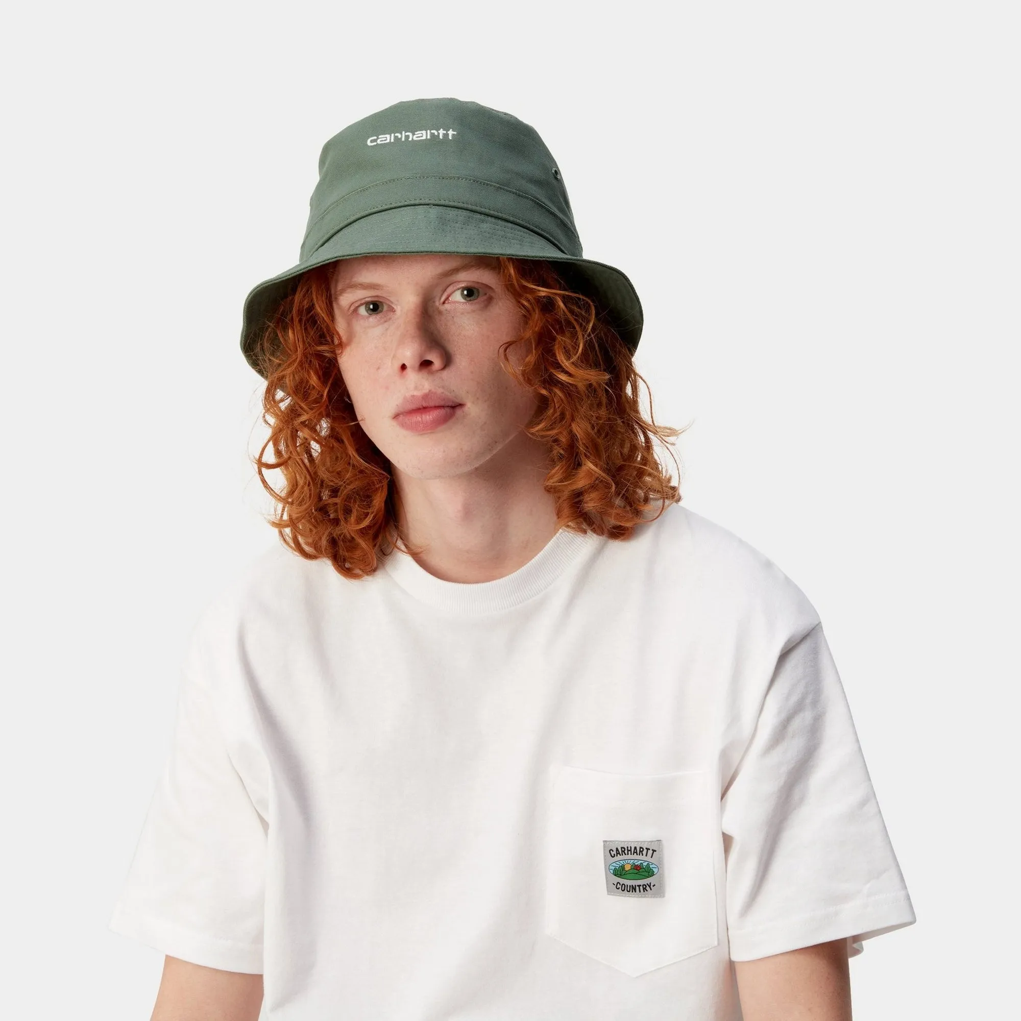 Script Bucket Hat | Park / White