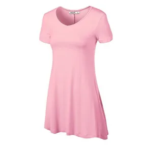 Short Sleeve Tunic Top PINK