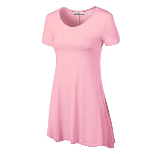 Short Sleeve Tunic Top PINK