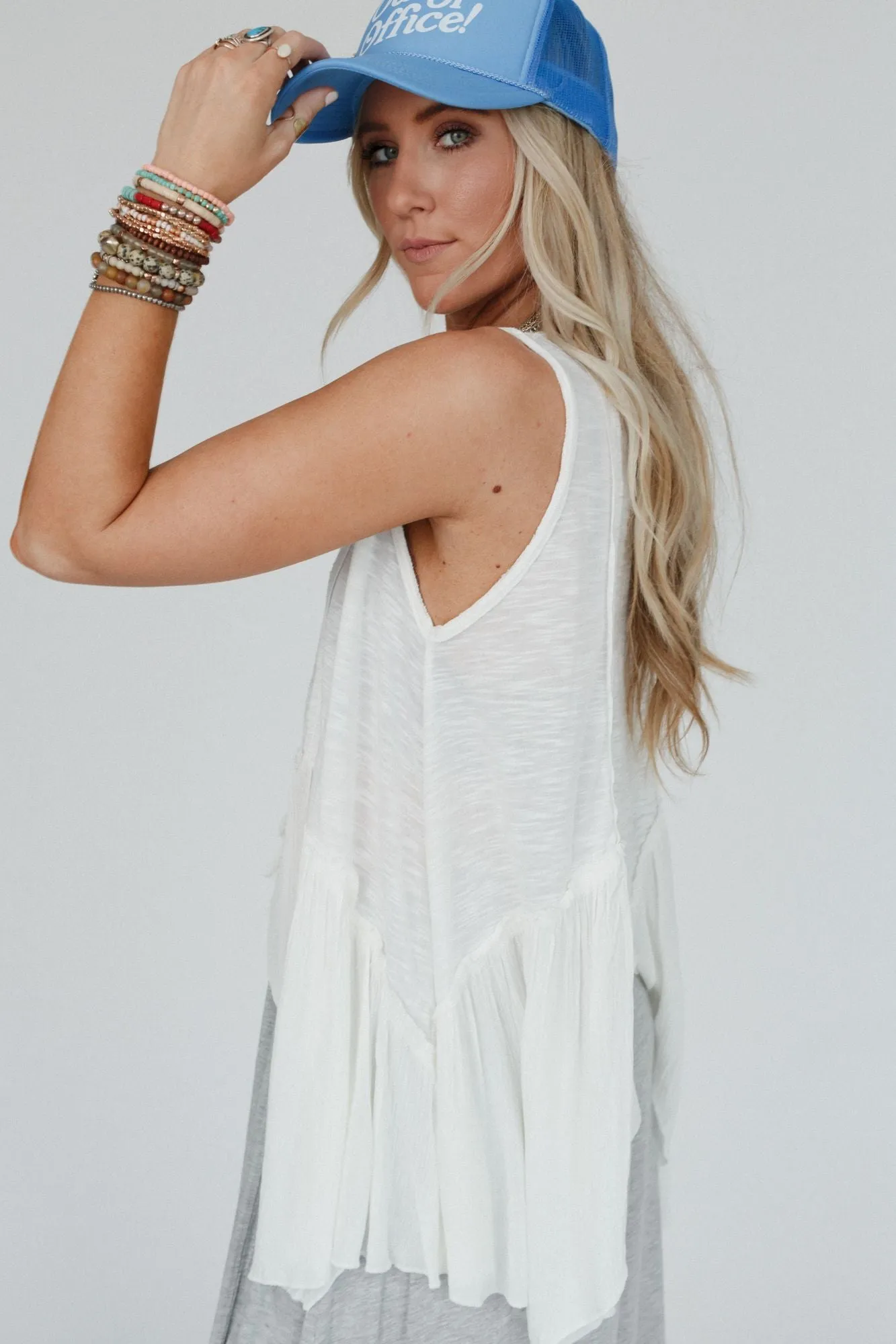 Sicilia Ruffle Top - Ivory