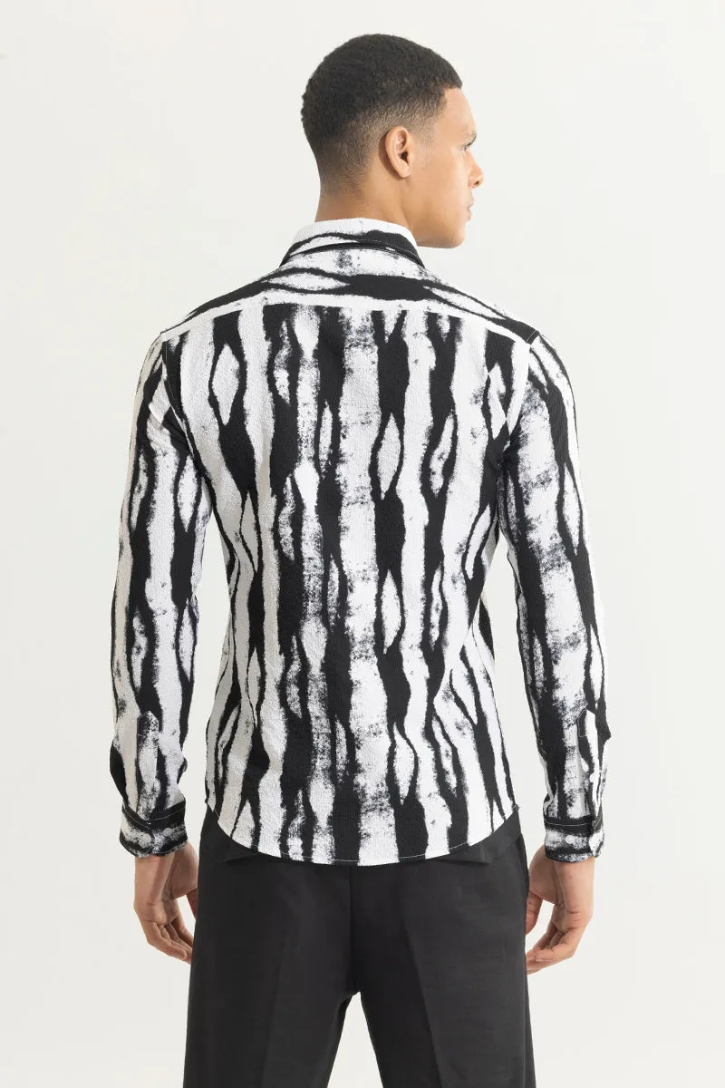 Submerged Stripe White Seersucker Shirt