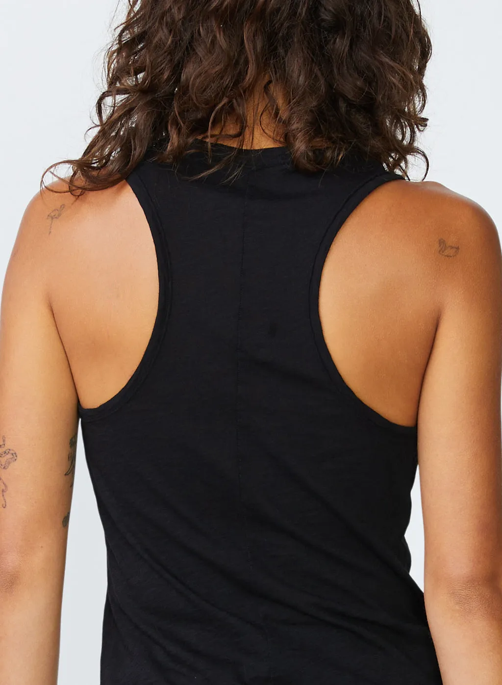 Supima Slub Jersey Racerback Tank Top in Black