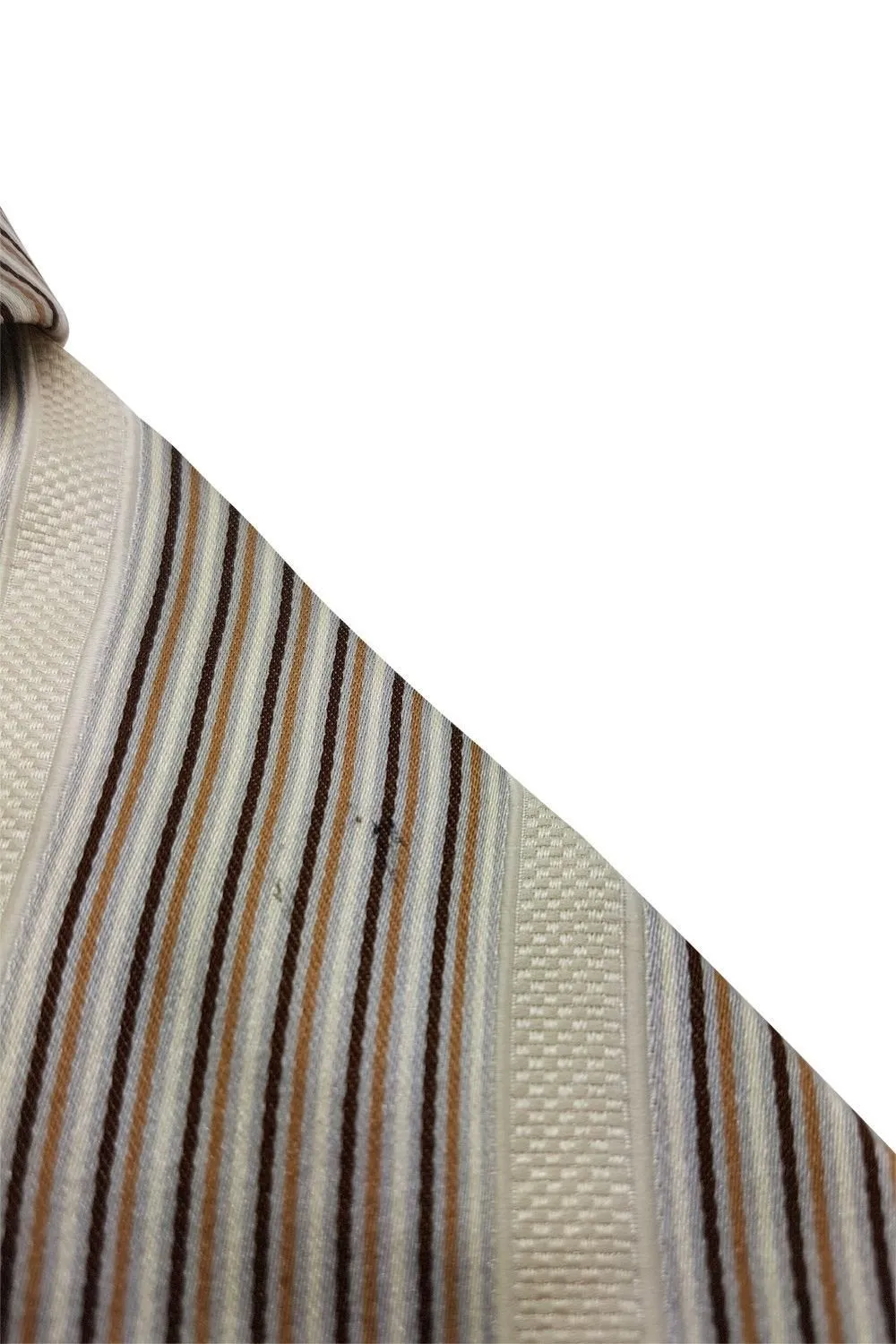 TED BAKER Endurance Cream and Brown Striped Silk Tie 61