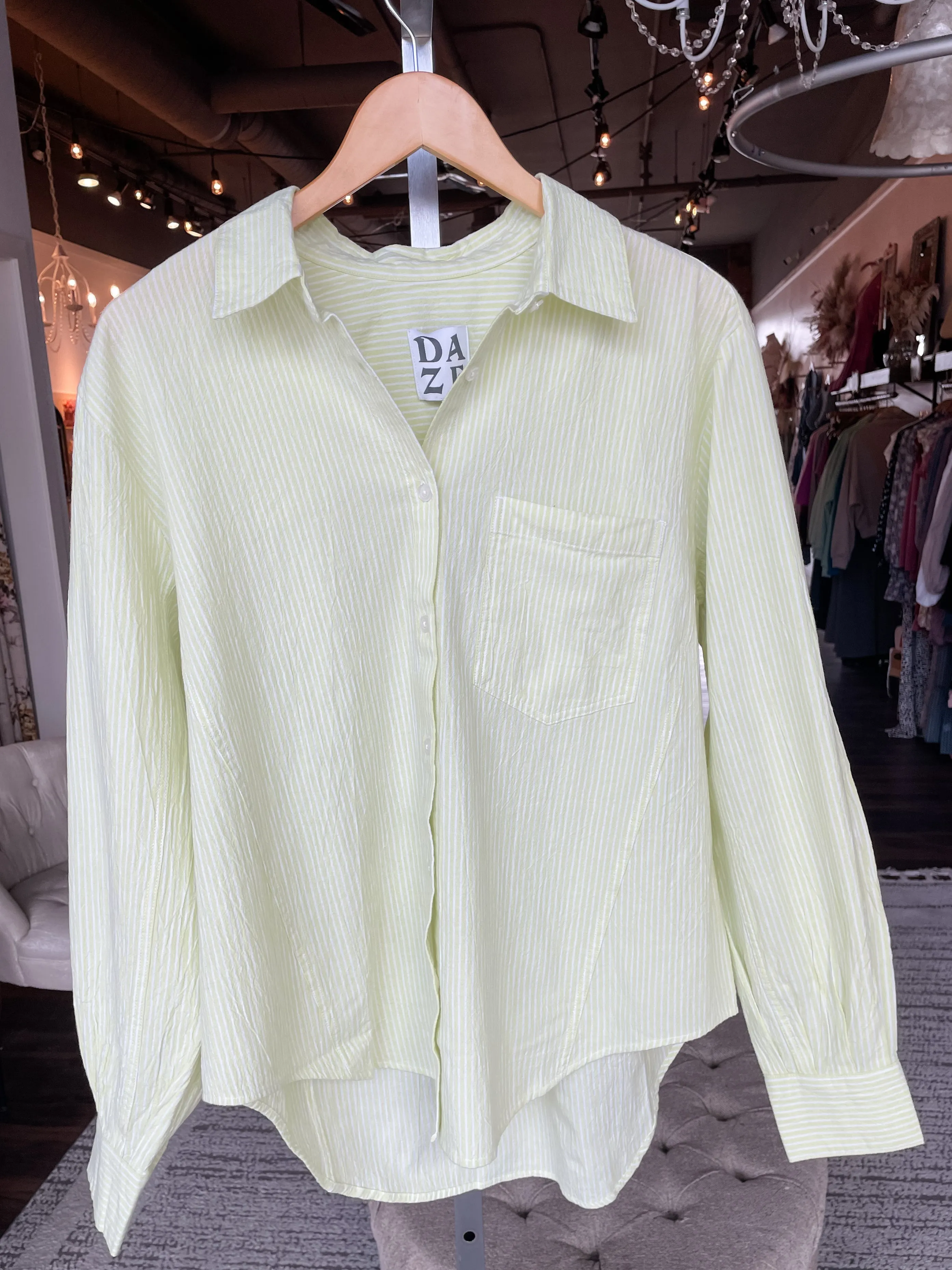 The Boyfriend Shirt- Lime