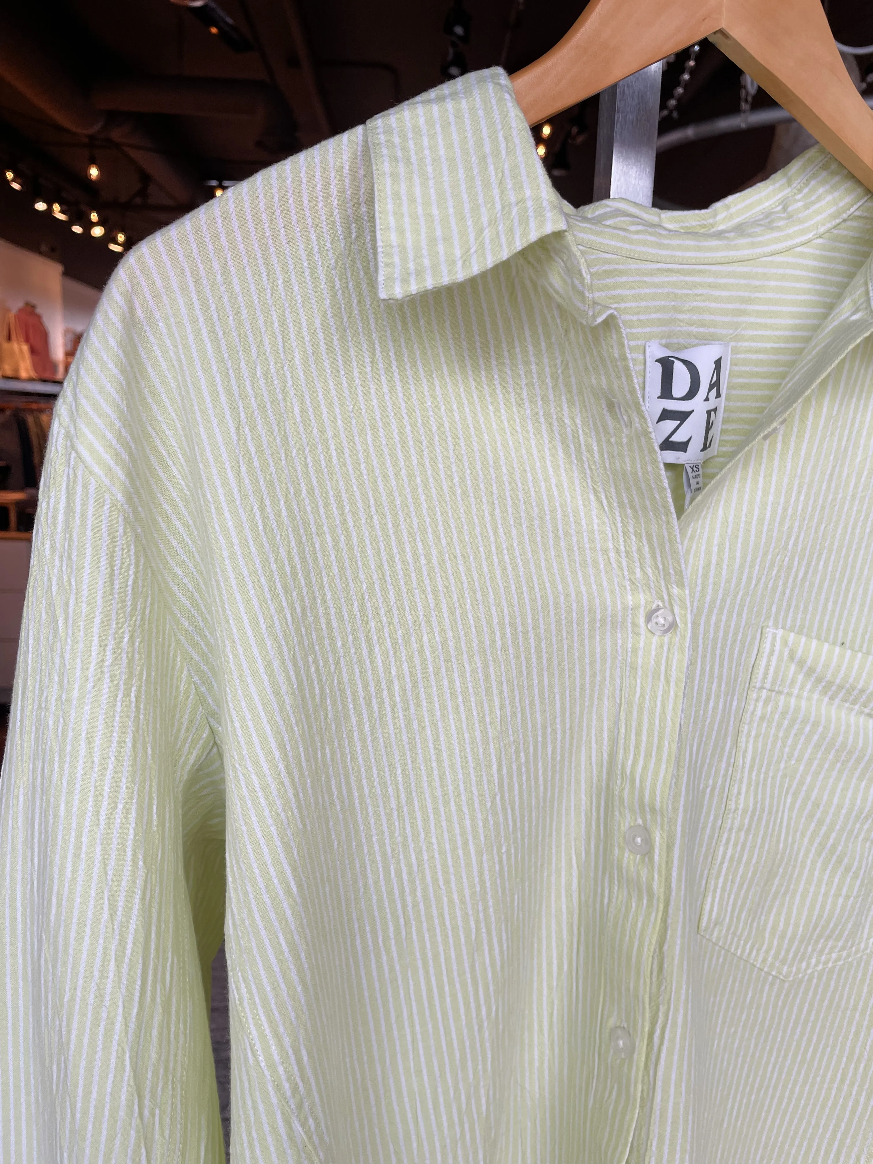 The Boyfriend Shirt- Lime