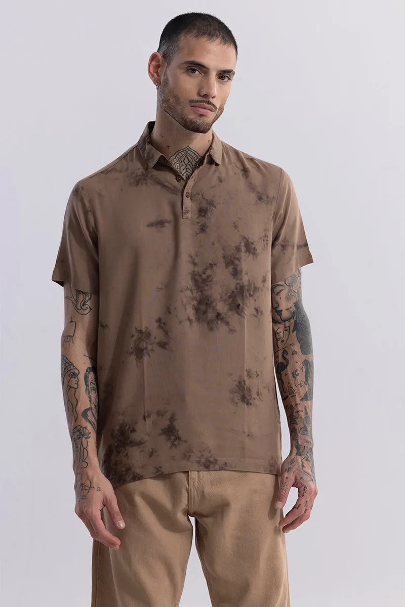 Tidal Dye Brown Polo T-Shirt