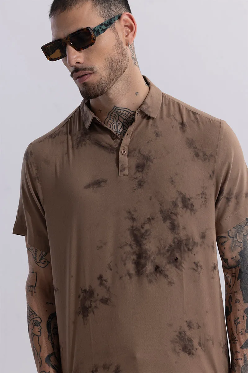 Tidal Dye Brown Polo T-Shirt