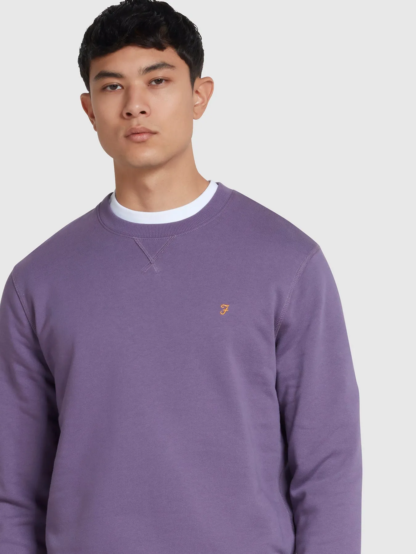 Tim Organic Cotton Crew Neck Sweatshirt In Slate Purple