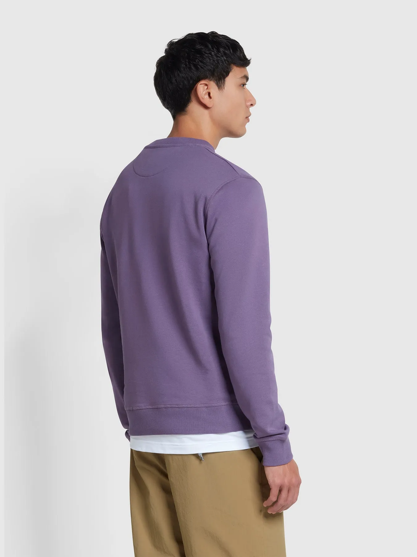 Tim Organic Cotton Crew Neck Sweatshirt In Slate Purple